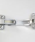 Fold Up Cabinet Door Hinge For Bookcase And Wardrobe, Easy Install Slick Lift Up Hardware, shown in silver metal finish.