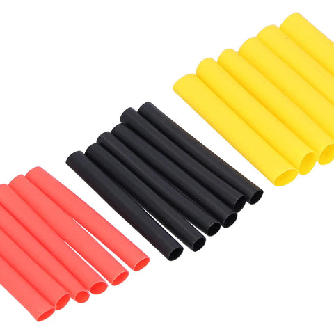 Solid 530 Piece Heat Shrink Tube Set With Color Nylon Tubing For Electrical Wire Wrap Repair And Circuit Wiring Harness Fix Kit Multiple Sizes Colors, red black yellow tubes