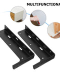 Beefy Heavy Duty Black Steel Shelf Brackets For Wall Mounted Cabinets With Thick L Shaped Design And Hidden Invisible Supports