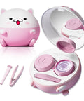 Contact Lens Cleaning Machine With Solution Soak Case And Applicator Tool Travel Size Pink For Daily Vision Care Cleans Soft