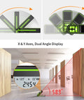 Workhorse Laser Distance Meter With 328 Ft Range, Rechargeable Battery, dual angle display in use measuring room dimensions