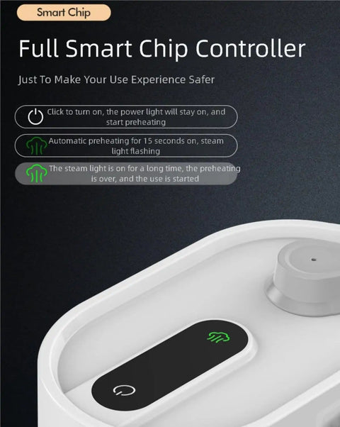 Close-up of the smart chip controller on the 9 In 1 Handheld Steam Cleaner For Home Use Portable Steamer With High Pressure Cleaning Power
