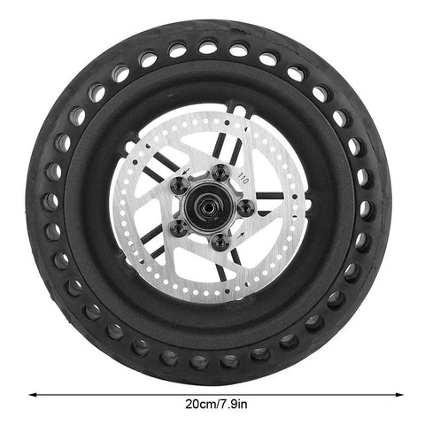 M365 Rear Wheel Hub And Tire Replacement Kit With Explosion-Proof, Pressure-Resistant, And Shock-Absorbent Build, top view.