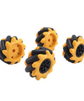 Four wheels of the Four Wheel Mecanum Robot Car Kit With Single Layer Aluminum Alloy Chassis, DIY Assembly