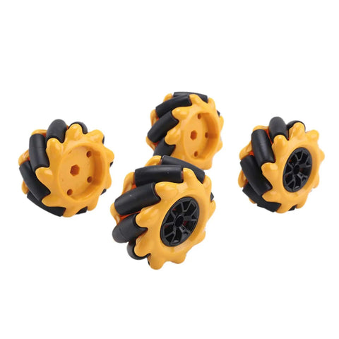 Four wheels of the Four Wheel Mecanum Robot Car Kit With Single Layer Aluminum Alloy Chassis, DIY Assembly
