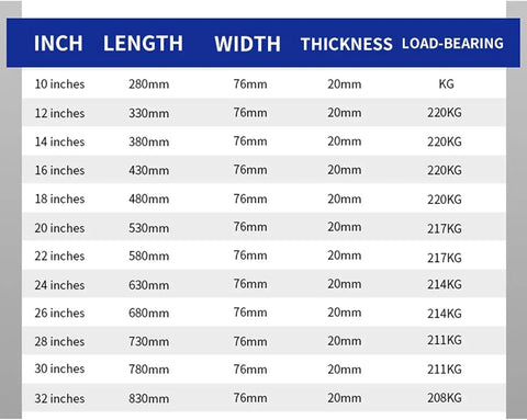 Heavy Duty Drawer Slides One Pair Telescopic Ball Bearing Tracks Full Extension Locking Brackets dimensions chart