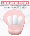 Ergonomic Gel Wrist Rest Mouse Pad With Non Slip PU Base Memory Foam Comfort For Pain Relief Super Comfy Pink Desk Pad