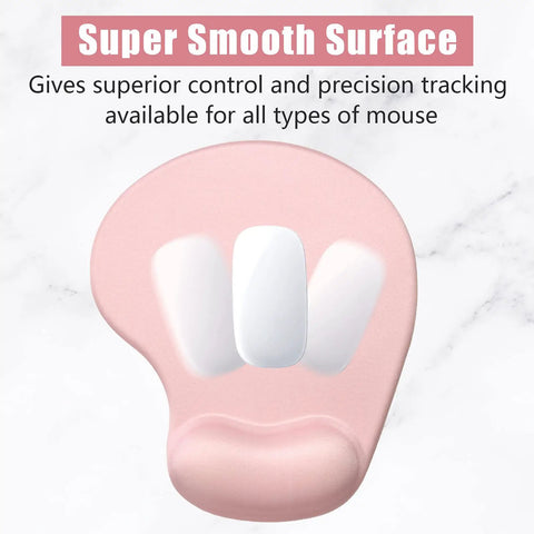 Ergonomic Gel Wrist Rest Mouse Pad With Non Slip PU Base Memory Foam Comfort For Pain Relief Super Comfy Pink Desk Pad