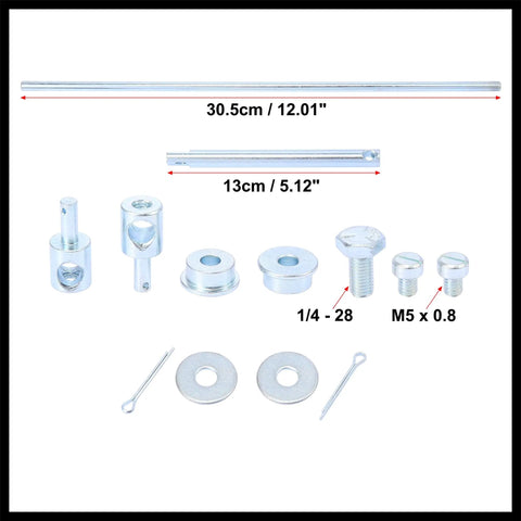 Dual Carburetor Linkage Set Replacement For Barry Grant Carbs With Durable Metal Construction And Hardware, Adjustable Inline Connection To Tie Two Carbs, Perfect For Street Performance, Tuning, And Easy Install, zinc alloy parts, 30.5cm rod