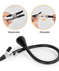 Detachable and rotatable clamp of Magnetic Helping Hands Soldering Clamp With 3x Magnifying Lamp, shown with 360-degree rotation.
