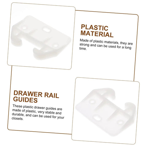 Image of a plastic guide from 12 Pack Plastic Drawer Rail Slides Replacement Kit for Cabinets and Drawers With Smooth Sliding Tracks