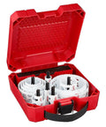 Hole Dozer General Purpose Hole Saw Kit 21 Piece Bi Metal With 8 Percent Cobalt in red case with various sizes displayed