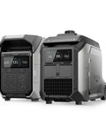 4096Wh Delta Pro 3 Power Station With 3200W Dual Fuel Generator featuring smart controls and detailed display.