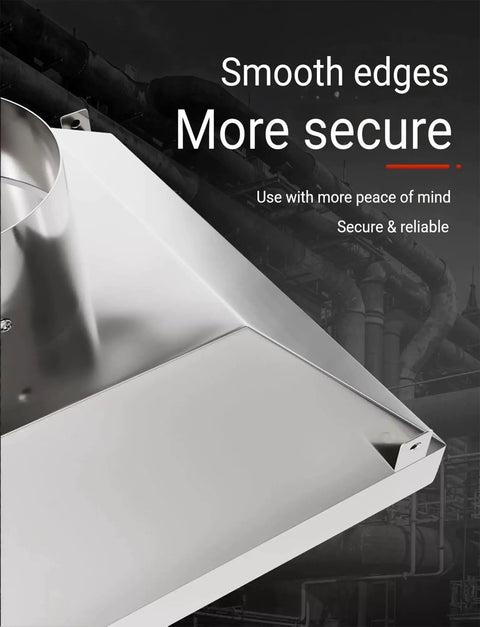Square Fume Hood for Welding and Cutting, Heavy Duty Industrial Smoke Collector with stainless steel and smooth edges visible