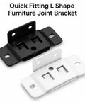 Two In One Locking Insert Shelf Brackets Set Of 20 Heavy Duty L Shape Corner Connectors Black and White Front View