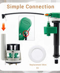 3 Inch Toilet Flush Valve Repair Kit for Universal Fit on Most One Piece Toilets Includes Drain Valve Stainless Steel Flush Handle Gasket