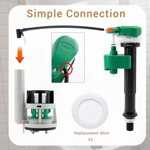 3 Inch Toilet Flush Valve Repair Kit for Universal Fit on Most One Piece Toilets Includes Drain Valve Stainless Steel Flush Handle Gasket