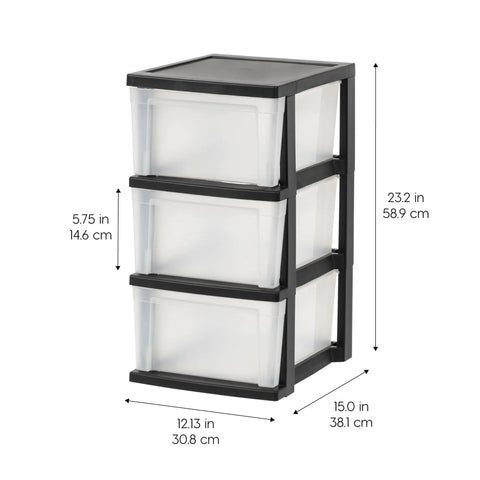 No Sweat Three Drawer Slim Storage Bin Pair For Dorm Or Home Office Tight Squeeze Space Saver With Clear Drawers And Matte Black Frame Usa Built Grab This Game Changing Stacker