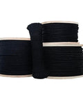 Unglazed Cotton Tie Line With Polyester Core For Theatrical Props, Decor, Cable Management, And Hunting, Weatherproof Tie Down Rope, 1/8 In X 3000 Ft, Black spools