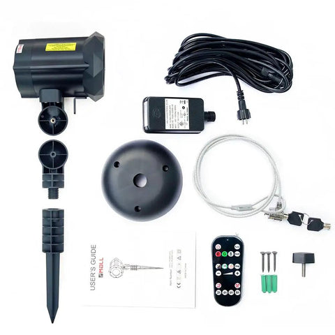 Motion Pattern Firefly 3 In 1 RGB Outdoor Laser Christmas Lights Projector With 18 Moving Patterns components and accessories