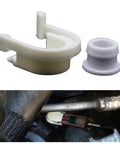 Shifter Cable Bushing With Cap Replacement For Edge 2015 2018, Fusion 2013 2016, Escape 2013 2019, Transit Connect 2013 2021, C-Max 2013 2018 Repair Kit For Smoother Shifts And Crisp Transmission Engagement shown installed and separately.