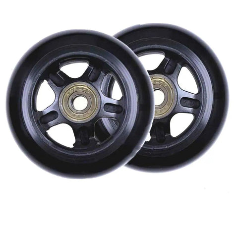 78mm Luggage Wheel Replacement with 8mm Bearings pack of 2, black polyurethane for suitcases, inline skates, caster boards, scooters