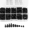 M3 Nylon Standoff Kit 300 Piece Assortment With Male And Female Screws Nuts And Spacers For PCB motherboard mounting, black nylon set in storage box