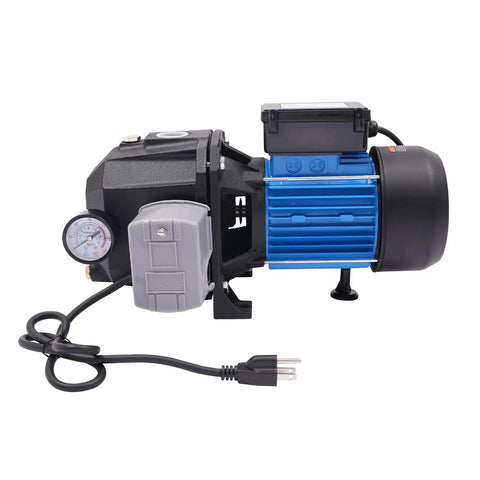 1 HP Shallow And Deep Well Pump With Ejector Kit Workhorse Cast Iron Jet Water Pump Auto Pressure Switch 110V