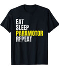 Paramotor Powered Paragliding Tee For Weekend Pilots And Paragliding Fans A Dope Gift Idea In Black Classic Fit T Shirt With Lightweight Feel And Double Needle Hem Built For Flight Sessions And All Day Comfort