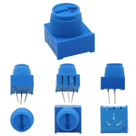 24 Pack 10K Ohm Breadboard Trim Potentiometer Set With Blue Knob Variable Resistors For Precise Adjustment DIY Electronics Prototyping Kit
