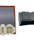 GY6 6-Pin AC CDI Box With Ignition Coil And A7TC Spark Plugs for 50cc-150cc scooters and dirt bikes, orange casing