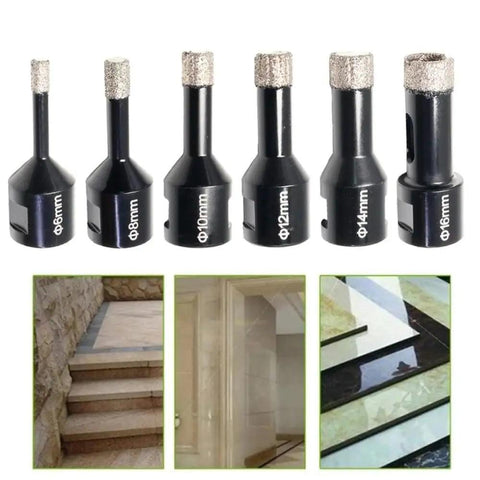 Set of M14 Diamond Core Drill Bits in various sizes, designed for angle grinders, for cutting ceramic tile and marble.
