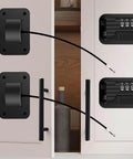 2 Pack Kidproof Refrigerator Locks With Password Unlocking on cabinet doors, black combination lock, adhesive mounted