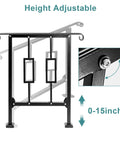 Real Steel Wrought Iron Handrail For Outdoor Steps Heavy Galvanized Vertical Railing with height adjustable features, 0-15 inch.