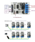 Diagram showing 12V DC Signal Acquisition Module for PLCs with RS485 Modbus RTU interface and 4-20mA to 0-5V/0-10V outputs.