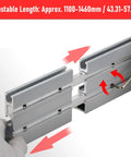 Heavy Duty T Track Miter Gauge Fence With Smooth Telescoping Slider For Table And Router Saw adjustable length shown with slider