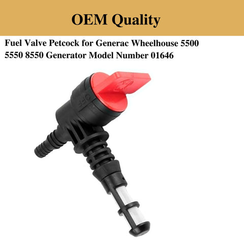 Fuel Valve Petcock Replacement For WheelHouse 5500 5550 8550 Generator Model 01646 OEM Quality