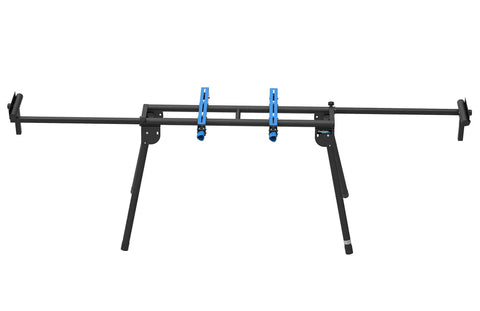 Portable Miter Saw Stand With Easy Fold And Clamp On Mounts Heavy Duty Steel Tubing Supports Up To 400 Lbs Built For Tough Job Sites Garages And Small Shops Ready To Roll For Quick Setup And Mobility