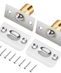 Heavy Duty Ball Catch Latch Set For Top Of Doors And Closets, All Metal Construction With Rust Proof And Slam Proof Mechanism, 2 Pack