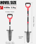 Drain Spade Root Saw Shovel with Fiberglass Handle for Digging Trenching 45.3 Inches, Heavy Duty Carbon Steel Head, Size Dimensions