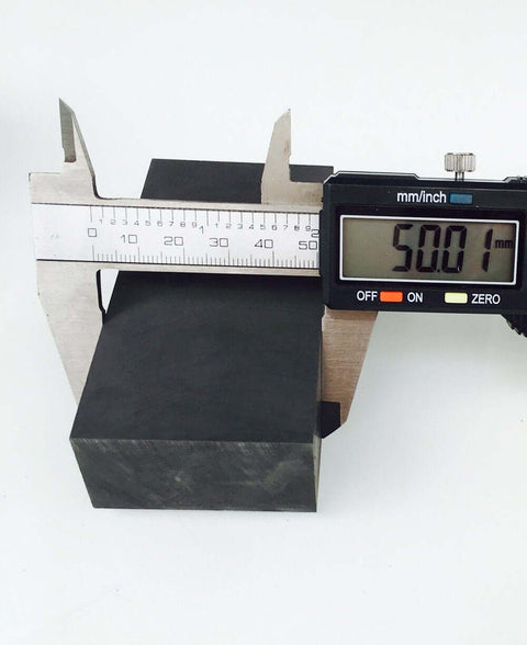 High Purity Graphite Ingot Block For EDM And Milling Surface, 100mm X 50mm X 25mm, 99.9% Purity, Tight 0-0.05mm Tolerance, with caliper