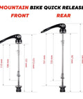 Heavy Duty Mountain Bike Quick Release Skewer Front And Rear Wheel Axle For MTB Hubs Black Built With CrMo Steel Axle And Aluminum Clamp