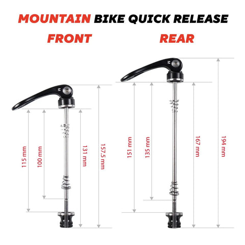 Heavy Duty Mountain Bike Quick Release Skewer Front And Rear Wheel Axle For MTB Hubs Black Built With CrMo Steel Axle And Aluminum Clamp