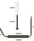 Top Shelf Badass Kayak Wall Mount Rack For Garage Storage with mounting screw and anchor size details.