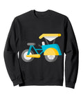 Dope Pedicab Driver Sweatshirt For Fans Of Cycle Rickshaw And Bike Taxi Vibes featuring a colorful design on a black pullover.