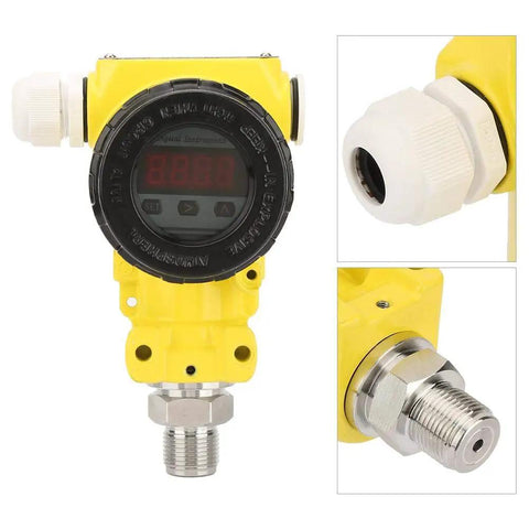 Beefy Explosion-Proof Pressure Transmitter With 4-20mA LCD Display For Harsh Industrial Environments 0 To 1.6 MPa Stainless Steel And Die-Cast Aluminum IP65 Waterproof Full Digital Calibration Anti-Jam Sensor front view