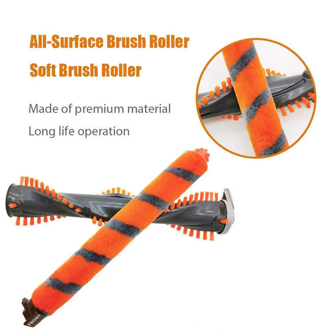 DuoClean Powered Lift Away Roller Brush Replacement For NV800 NV800W NV801 NV801Q NV803 UV810 Vacuum Cleaners - two brush rollers with orange and grey pattern, soft and all-surface types.