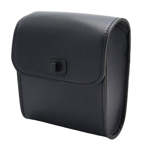 Black Lightweight Handlebar Bike Bag Pouch for cyclists, water resistant tube storage, durable PU material, compact design for small items.