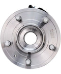 Top view of Beefed-Up Pair Front Wheel Bearing Hubs Assembly with 5 lugs and ABS for Chevy Captiva Sport 2012-2015, Equinox 2007-2009