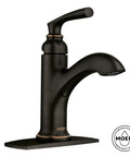 1.2 GPM Single Hole Bathroom Faucet With Pop Up Drain Duralast Technology Deck Mount Lever Handle Mediterranean Bronze Finish